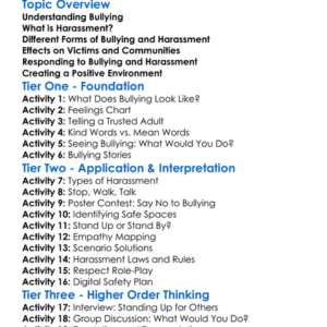 Bullying And Harassment Worksheet Activity Booklet