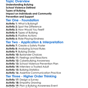 Bullying And School Violence Worksheet Activity Booklet