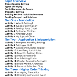Bullying And Social Dynamics Worksheet Activity Booklet
