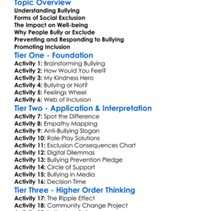 Bullying And Social Exclusion Worksheet Activity Booklet
