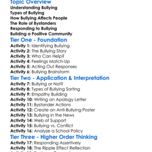 Bullying And Social Response Worksheet Activity Booklet