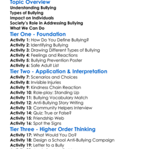 Bullying And Society Worksheet Activity Booklet