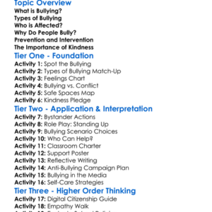 Bullying Prevention And Intervention Worksheet Activity Booklet
