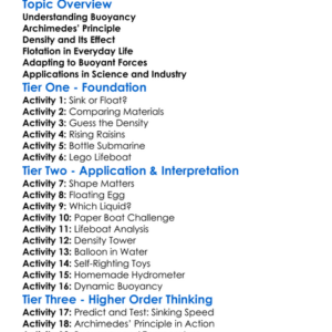 Buoyancy And Flotation Worksheet Activity Booklet