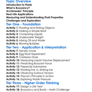 Buoyancy And Fluid Mechanics Worksheet Activity Booklet