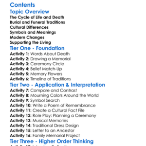 Burial Practices And Beliefs About Death Worksheet Activity Booklet