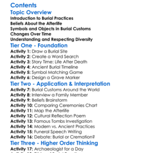 Burial Practices And Beliefs About The Afterlife Worksheet Activity Booklet
