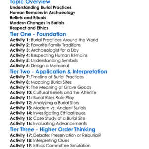 Burial Practices And Human Remains Worksheet Activity Booklet
