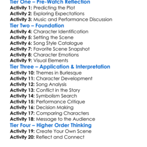 Burlesque 2010 Worksheet Activity Booklet