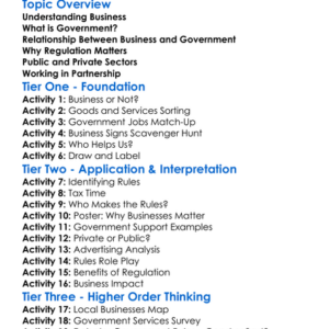Business And Government Worksheet Activity Booklet