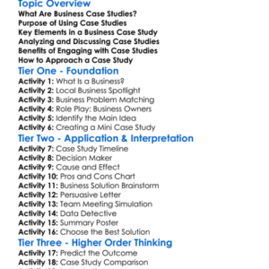 Business Case Studies Worksheet Activity Booklet