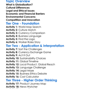 Business Globalization Challenges Worksheet Activity Booklet