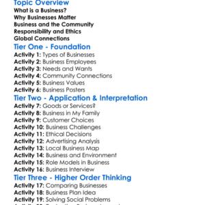 Business In Society Worksheet Activity Booklet