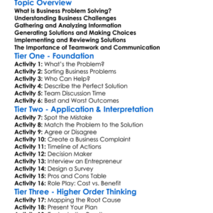 Business Problem Solving Worksheet Activity Booklet