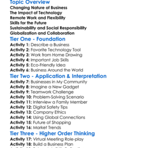 Business Trends And Future Of Work Worksheet Activity Booklet