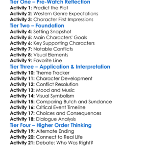 Butch Vs Sundance 2023 Worksheet Activity Booklet