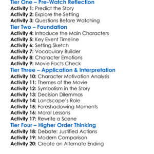 Butchers Crossing 2023 Worksheet Activity Booklet