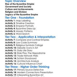 Byzantine Empire And Its Legacy Worksheet Activity Booklet