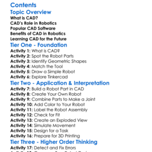 Cad Computer-Aided Design For Robotics Worksheet Activity Booklet