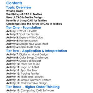 Cad Computer-Aided Design For Textiles Worksheet Activity Booklet