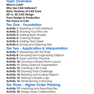 Cad Software Basics Worksheet Activity Booklet