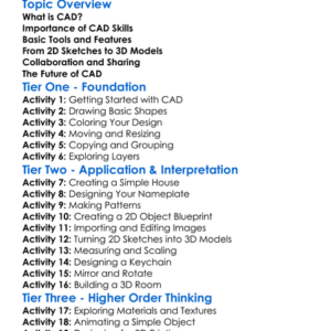 Cad Software Skills Worksheet Activity Booklet
