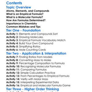 Calculating Empirical And Molecular Formulas Worksheet Activity Booklet