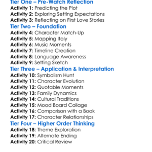 Call Me By Your Name 2017 Worksheet Activity Booklet