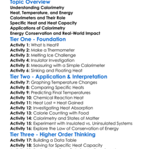 Calorimetry Worksheet Activity Booklet