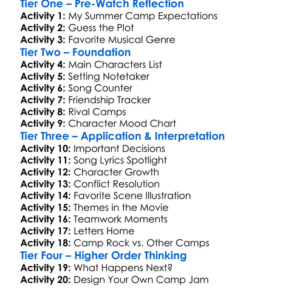 Camp Rock 2 The Final Jam 2010 Worksheet Activity Booklet