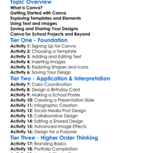 Canva For Beginners Worksheet Activity Booklet