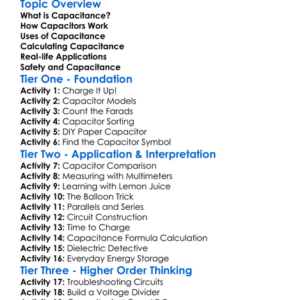 Capacitance Worksheet Activity Booklet