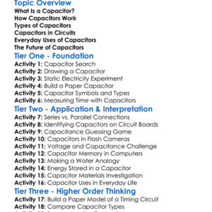 Capacitors And Their Uses Worksheet Activity Booklet