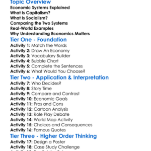 Capitalism And Socialism Worksheet Activity Booklet