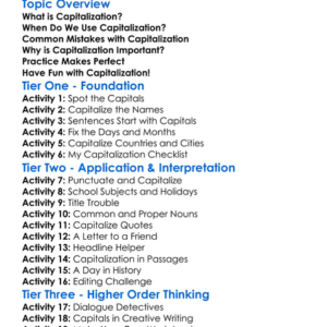 Capitalization Worksheet Activity Booklet