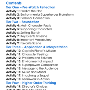 Captain Planet With Don Cheadle 2011 Worksheet Activity Booklet