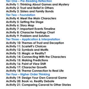 Caraval Stephanie Garber Worksheet Activity Booklet