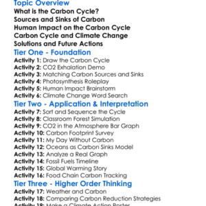 Carbon Cycle And Climate Change Worksheet Activity Booklet
