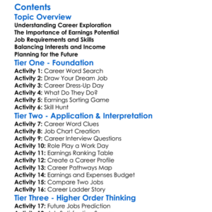 Career Exploration And Earnings Potential Worksheet Activity Booklet