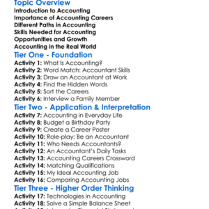 Career Opportunities In Accounting Worksheet Activity Booklet