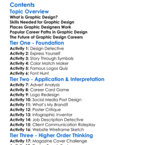 Career Opportunities In Graphic Design Worksheet Activity Booklet