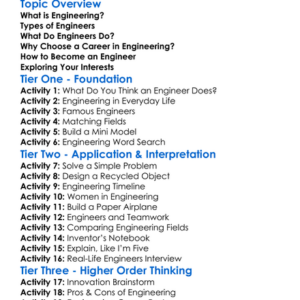 Career Paths In Engineering Worksheet Activity Booklet