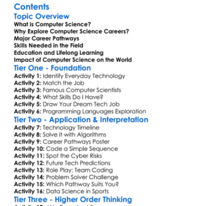 Career Pathways In Computer Science Worksheet Activity Booklet
