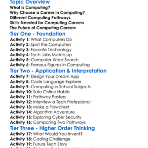 Career Pathways In Computing Worksheet Activity Booklet