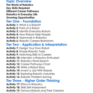 Career Pathways In Robotics Worksheet Activity Booklet