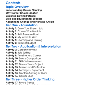 Career Planning And Earning Potential Worksheet Activity Booklet