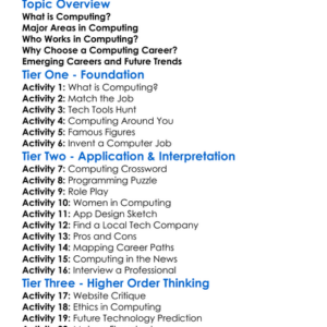 Careers In Computing Worksheet Activity Booklet