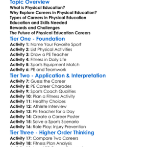 Careers In Physical Education Worksheet Activity Booklet