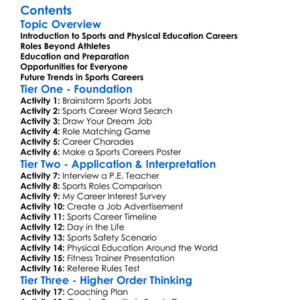 Careers In Sports And Physical Education Worksheet Activity Booklet