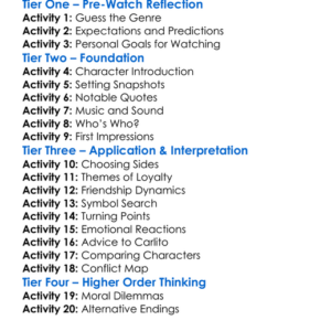 Carlitos Way 1993 Worksheet Activity Booklet